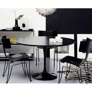 Mesa De Jantar Tulipa Redonda 130cm - Laqueada Preto