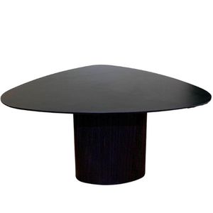Mesa De Jantar Orgânica 120x125cm Tampo ébano Base ébano Cor Preto