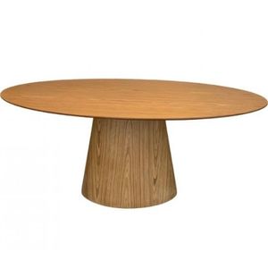 Mesa De Jantar Cone Oval 244x137 Cm Mdf Cor Marrom