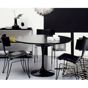 Mesa De Jantar Tulipa Redonda 110cm - Laqueada Preto