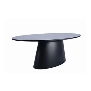 Mesa De Jantar Cone Oval 137X90 Cm Laqueada Preto