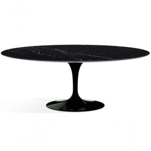 Mesa De Jantar Saarinen Oval 160X90cm Mármore Nero Preto