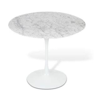 Mesa de Jantar Tulipa Saarinen Redonda 80 cm Mármore Carrara