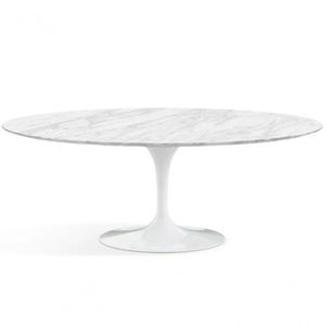 Mesa De Jantar Saarinen Oval 137X90cm Mármore Carrara Branco