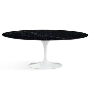 Mesa De Jantar Saarinen Oval 160X90cm Mármore Nero Branco