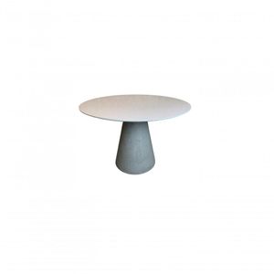 Mesa De Jantar Cone Cimento Queimado 160cm Tampo Laqueado Branco Branco
