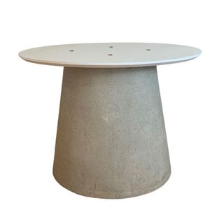 Base De Mesa De Jantar Cone Oval Concreto Maciço P/ Tampo De 198x122 Cm Até 235x122 Cm Cor Cinza Claro