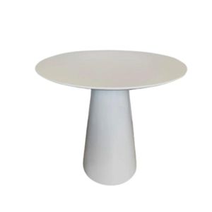 Mesa De Apoio Cone Laqueada - Tampo 60cm Altura 70cm Branco