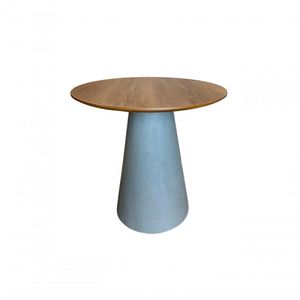 Mesa De Apoio Cone Base Cimento Texturizado Cor Cinza Claro
