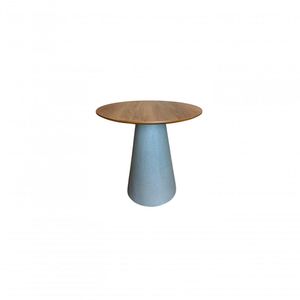 Mesa De Apoio Cone Base Cimento Texturizado Cor Cinza Claro