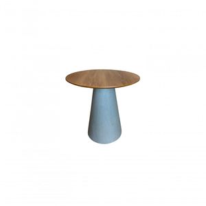 Mesa De Apoio Cone Base Cimento Texturizado Cor Cinza Claro