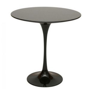 Mesa Lateral Tulipa Saarinen Redonda 41 cm Laqueada Preto