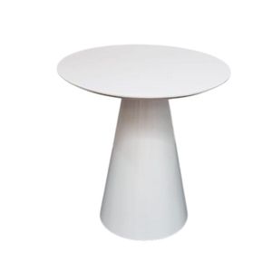 Mesa Lateral Cone Redonda 41 Cm Laqueada Branco