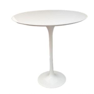 Mesa Lateral Tulipa Saarinen Redonda 41Cm Laqueada Branco