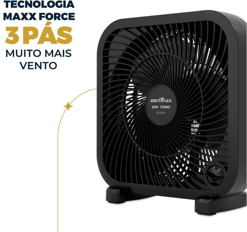 Ventilador-Circulador-Britania-30W-3-Velocidades-BCA25A-220V-Preto