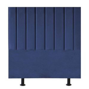 Cabeceira Estofada Cama Box Casal 140 Cm Mavie Veludo azul Marinho