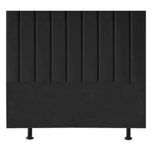 Cabeceira Estofada Cama Casal Queen Size 160 Cm Mavie Veludo preto