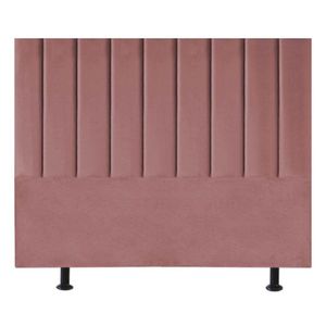Cabeceira Estofada Cama Casal Queen Size 160 Cm Mavie Veludo rosê