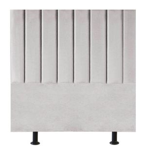 Cabeceira Estofada Cama Box Casal 140 Cm Mavie Veludo cinzaclaro