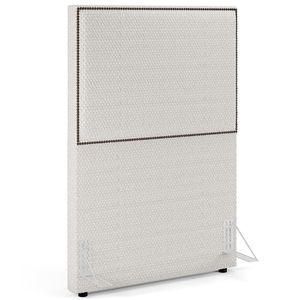 Cabeceira Box Solteiro Com Tachas 100 Cm Bouclê Cru