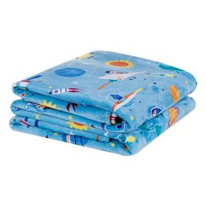 Cobertor Carrosel Solteiro Infantil Mantinha Flannel Estampada 01 Peça - Astronauta