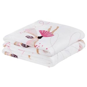Cobertor Carrosel Solteiro Infantil Mantinha Flannel Estampada 01 Peça - Bailarina