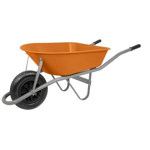 Carrinho De Mão Caçamba Funda Plástica Laranja 55L