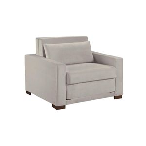 Sofa Cama Solteiro Sofia 1 Lugar 110cm Talento Móveis Bege Claro