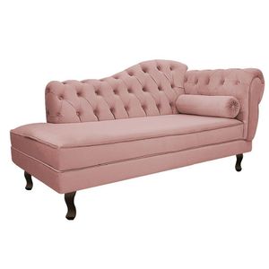 Diva Recamier Diana 185cm Lado Esquerdo Suede Rosê
