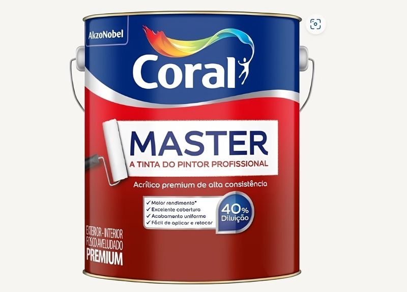 Tinta Acrílica Coral Master Branco Fosco 3,6L-ns_199973_1