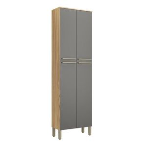 Paneleiro Duplo Para Cozinha Com 4 Portas 100% Mdf Napoli Prime Rio Doce Amendoa-chumbo