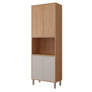 Torre Quente mdf 70cm 4 pts 1 Nicho P- Forno Divina Mgm Móveis Freijó-off White Freijo-off White