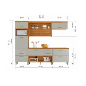 Cozinha Modulada 4 Peças Paneleiro Nesher Princesa Mdf