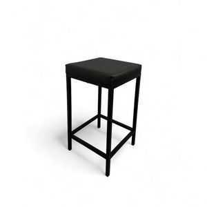 Banqueta Quadro Sem Encosto Estofada Preto - 75cm