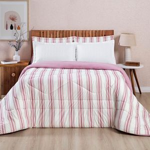 Edredom Mimis Casal Queen Tecido Malha Dupla Face 100% Algodão Extra Macio - Rose