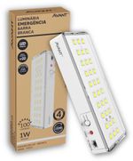 Luminária de Emergência Led Avant Barra Branca 1W 6000k 30 Leds