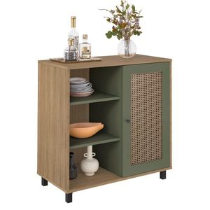 Buffet Artely Charlotte Cor Carvalho/off Carvalho/menta