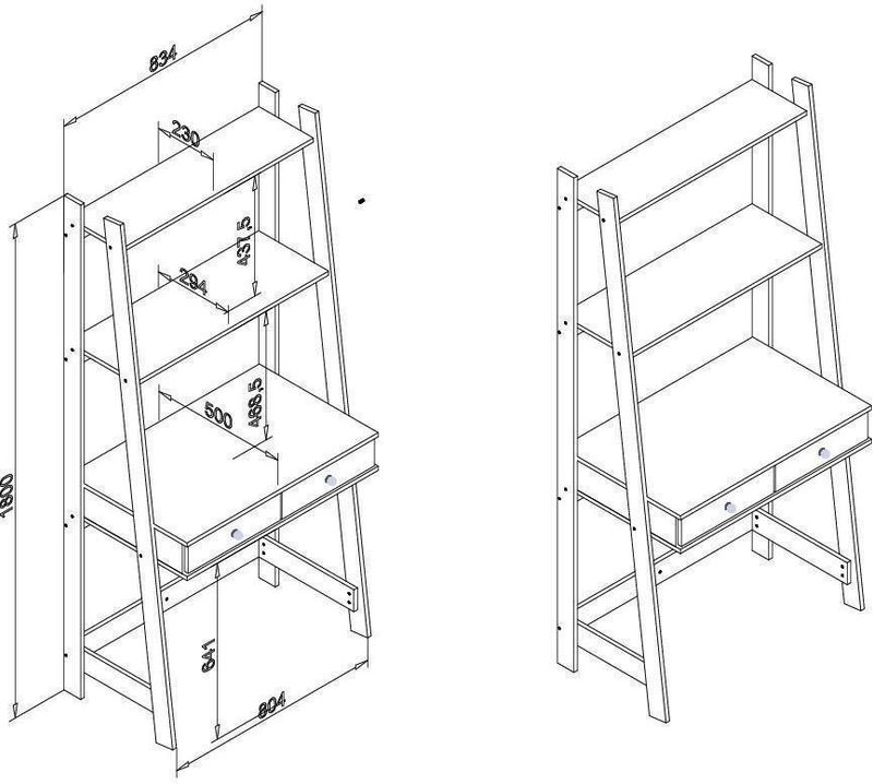 Estante-e-Escrivaninha-2-Gavetas-Movel-Bento-Rustico-e-Branco-835x180x50cm