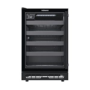 Adega Venax Cave In 100 Porta Invertida 82L Com Opção De Embutir Preto Fosco 127V