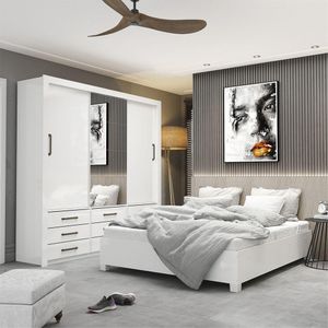 Quarto Completo Com Cama De Casal Anjos Plus Branco