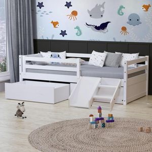 Cama Slim RB Gavetão Escorregador Branco