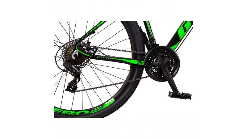 Bicicleta 29 Gt Sprint Mx7 24V Index Freio Disco Preto+Verde