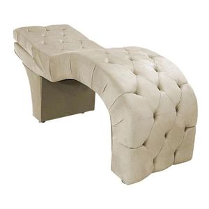 Maca Estética Estofada Reclinável Ergonômica Veludo Sabrina Cor:bege