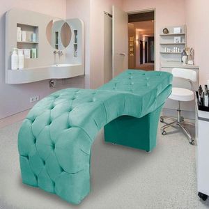 Maca Estofada Reclinável Sobrancelhas Cílios Suede Simaria Cor:azul Tiffany