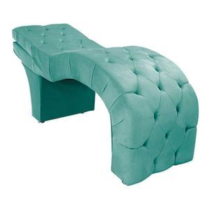 Maca Estética Estofada Reclinável Ergonômica Suede Sabrina Cor:azul Tiffany