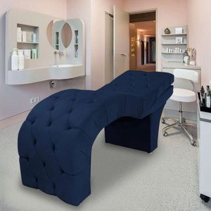 Maca Estofada Reclinável Sobrancelhas Cílios Suede Simaria Cor:azul Marinho
