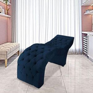 Maca Estofada Estética Cílios Salão Spa Veludo Nicole Cor:azul Marinho