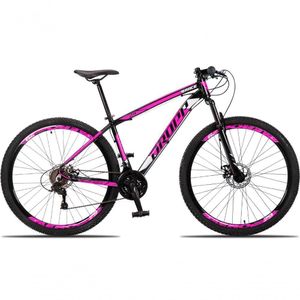 Bicicleta Aro 29 Dropp Race 24 Vel Câmbio Traseiro Freio A Disco Bike Mtb Alumínio Preto+rosa