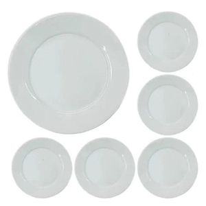 Conjunto De 6 Pratos Raso Porcelana 24,5Cm Bar Hotel Germer