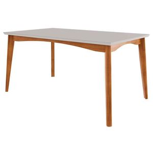 Mesa Nesher Monalisa 160x90Cm Madeira Maciça Mel E Off-white